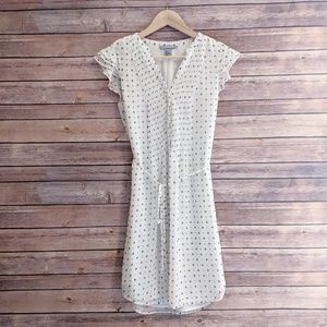 H&M White Pinwheel Shift Dress Sz US 6